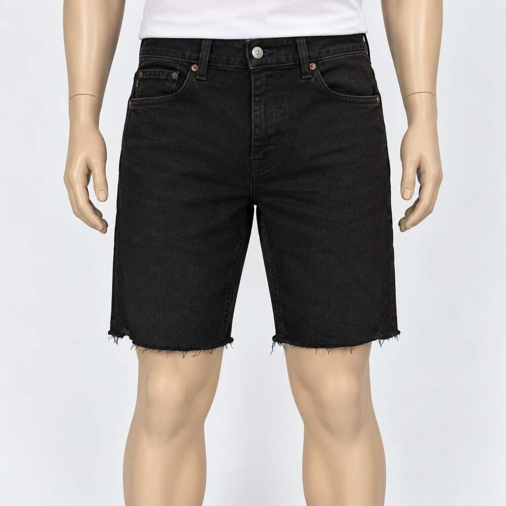 Levi’s 511 Men’s W33 Black Denim Cutoff Shorts Slim Fit Raw Hem 99% Cotton